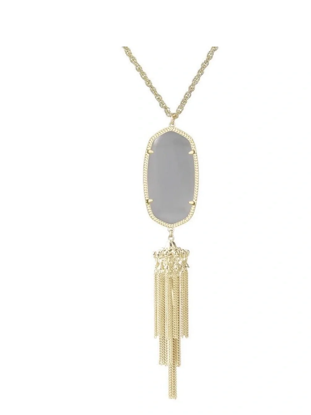 KS, Kendra Scott ,  slate/gold rayne necklace, 30 inches chain